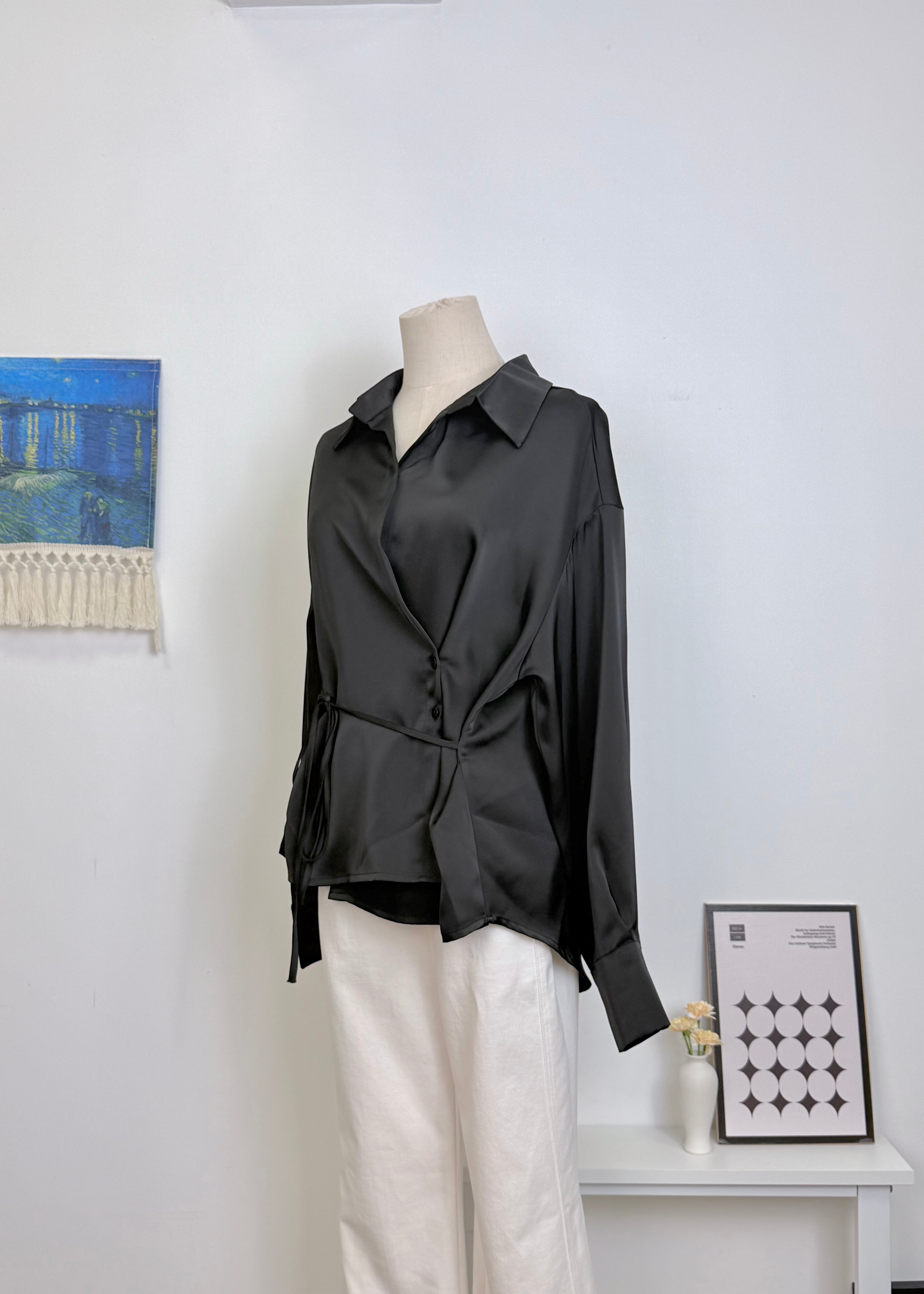 Satin Long Sleeve Shirt