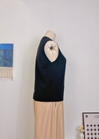 Double Neck Button Knit Vest