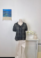 Ruffle Plaid Blouse
