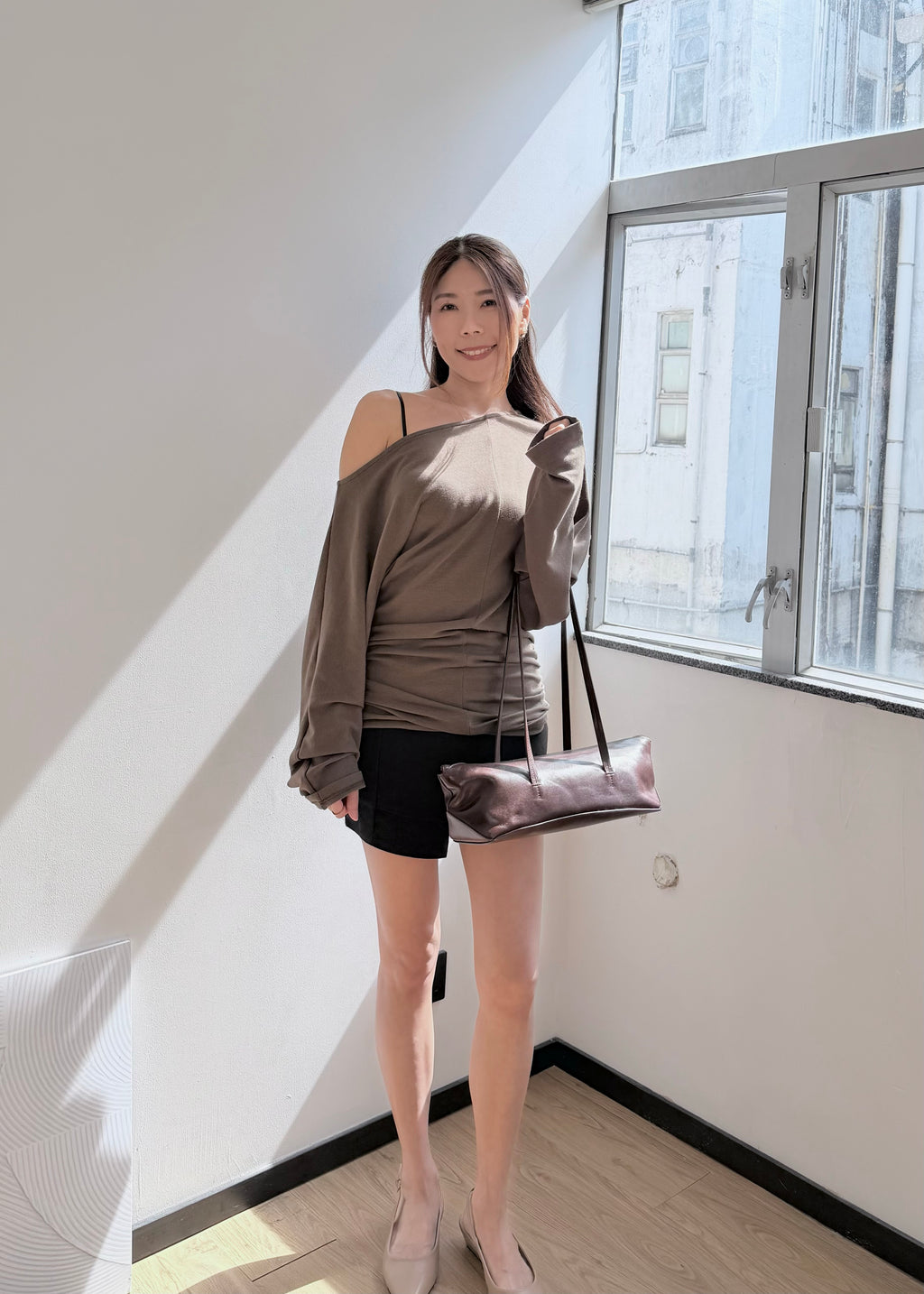 High waist Asymmetrical A-line Skirt