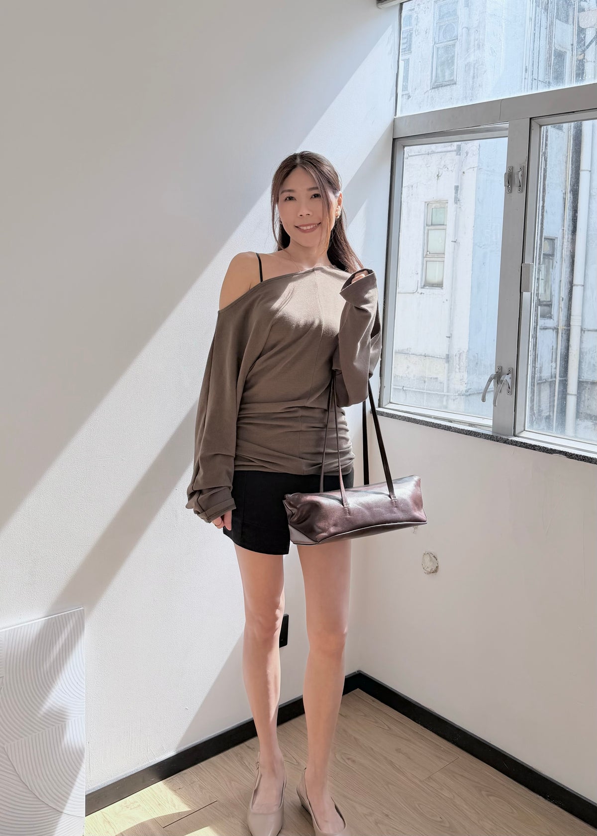 High waist Asymmetrical A-line Skirt