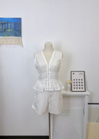 Lace Gathered Vest