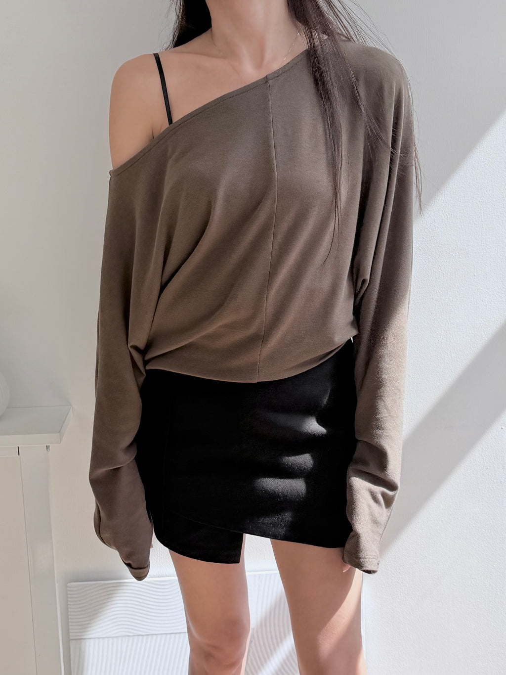 High waist Asymmetrical A-line Skirt