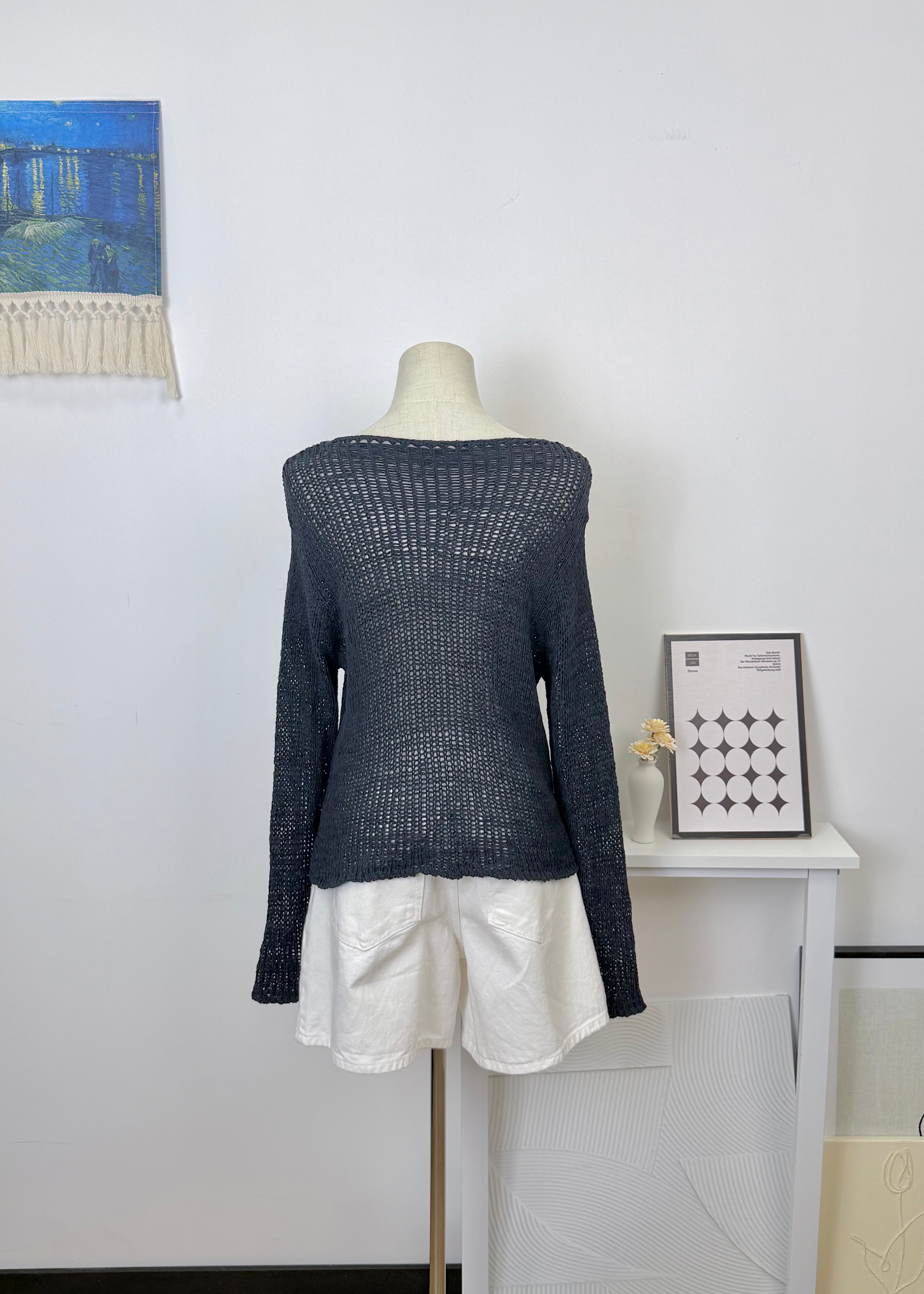 Chunky Hollow Long Sleeve Cover Up