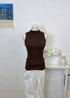 Mock Neck Rib Long Tank Top