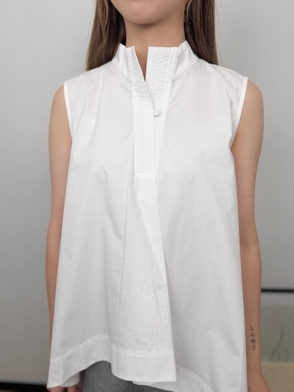 Stand Collar Half Placket Shirt