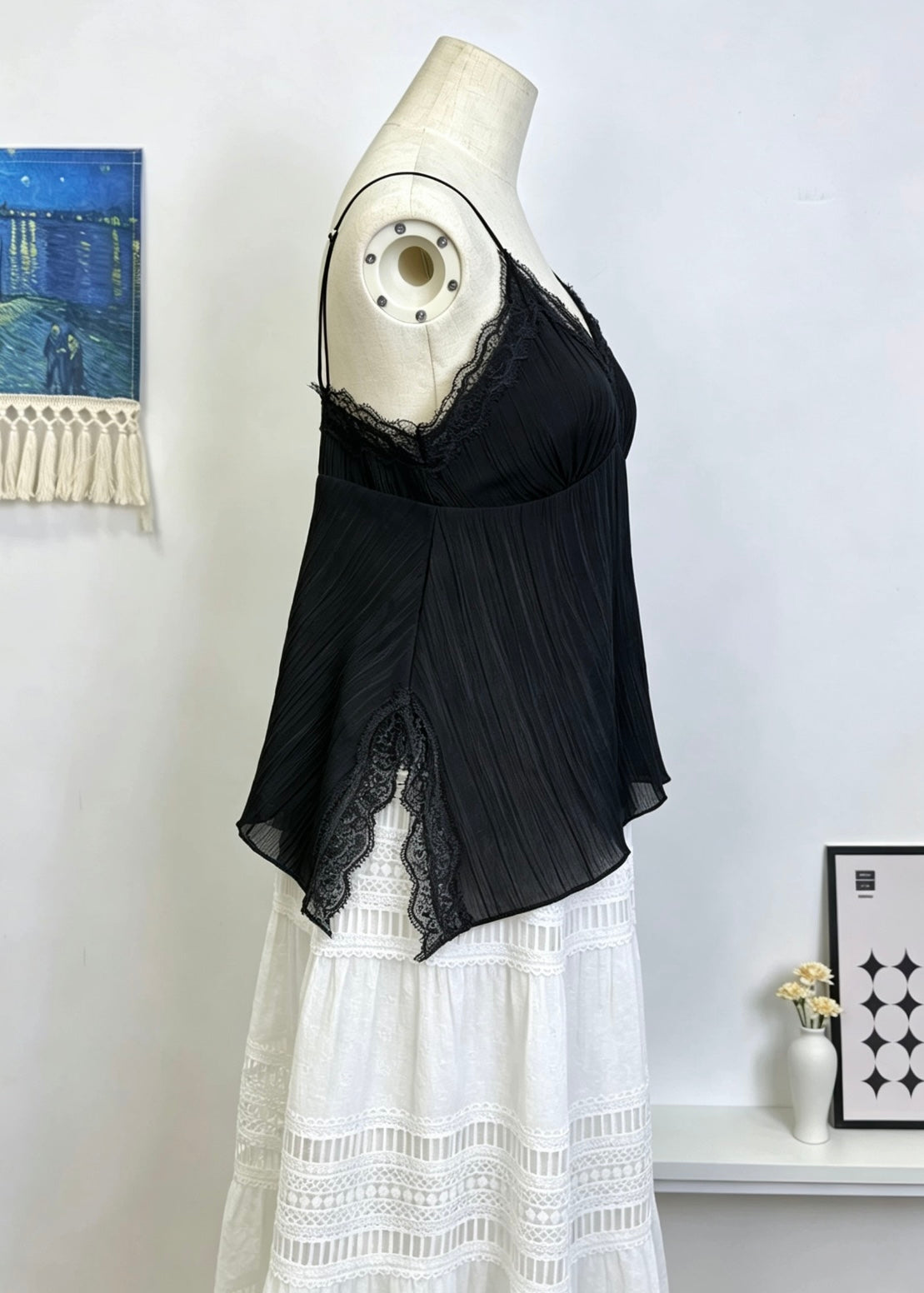Lace Crinkle Camisole Top