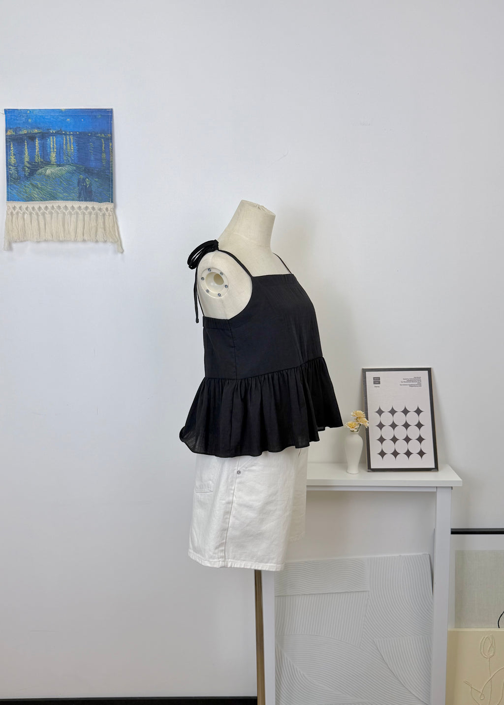 Tie Strap Ruffle Cami Top