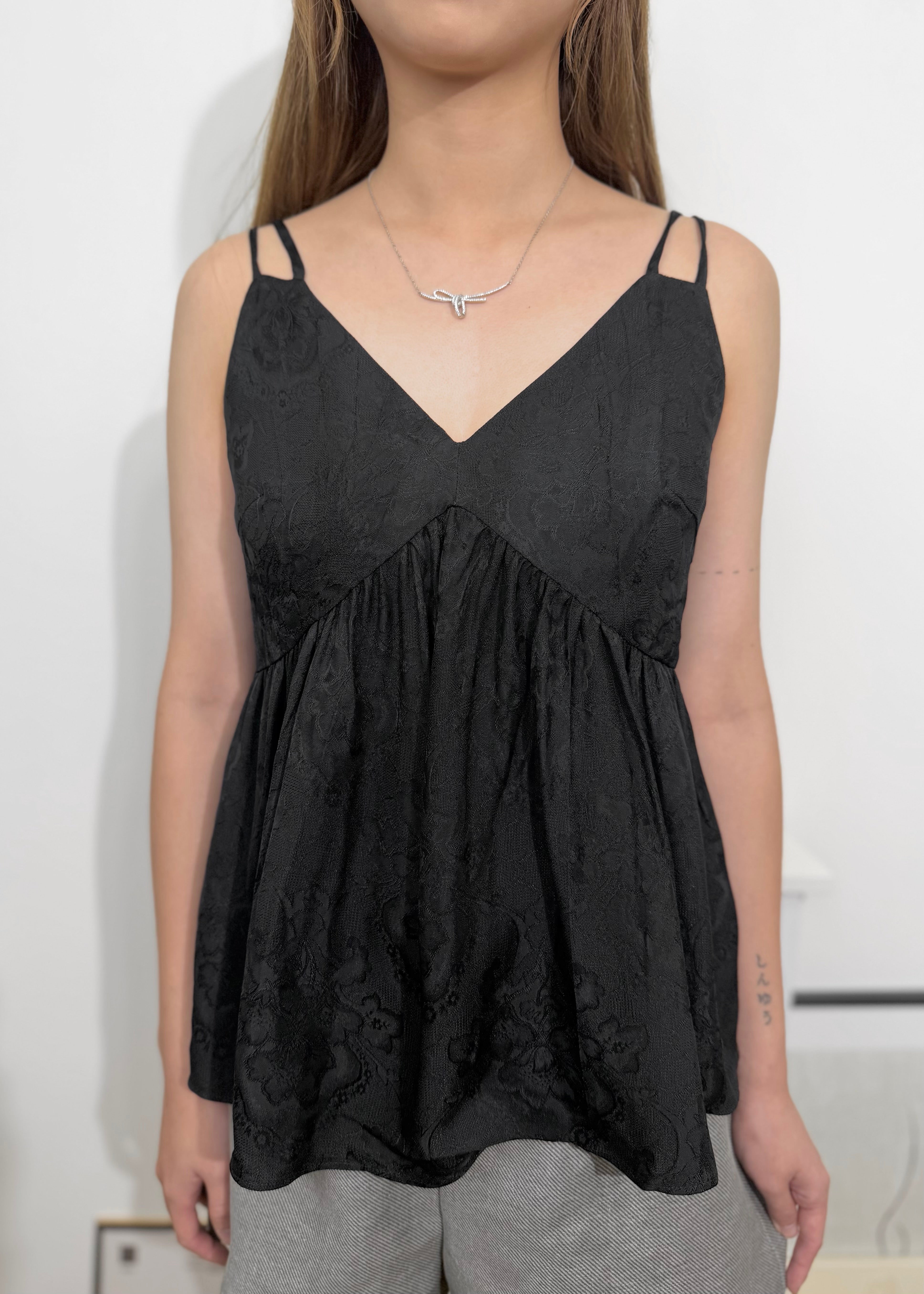 Double Thin Strap Jacquard Camisole – AL LE J&G
