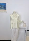 Neck Tie Linen Blouse
