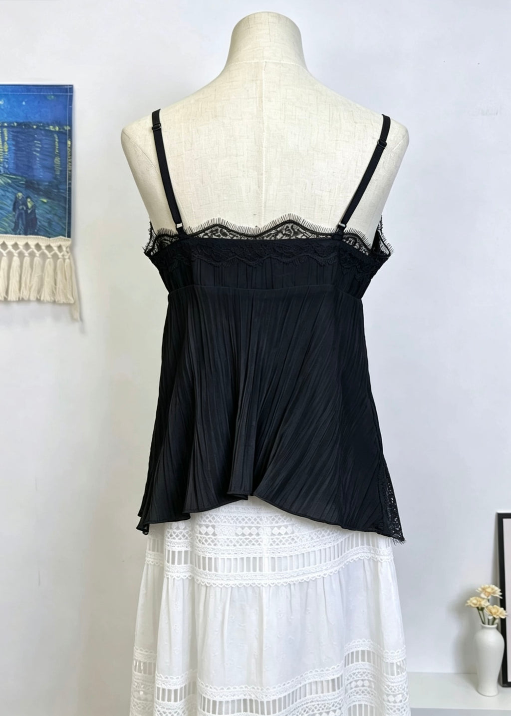 Lace Crinkle Camisole Top