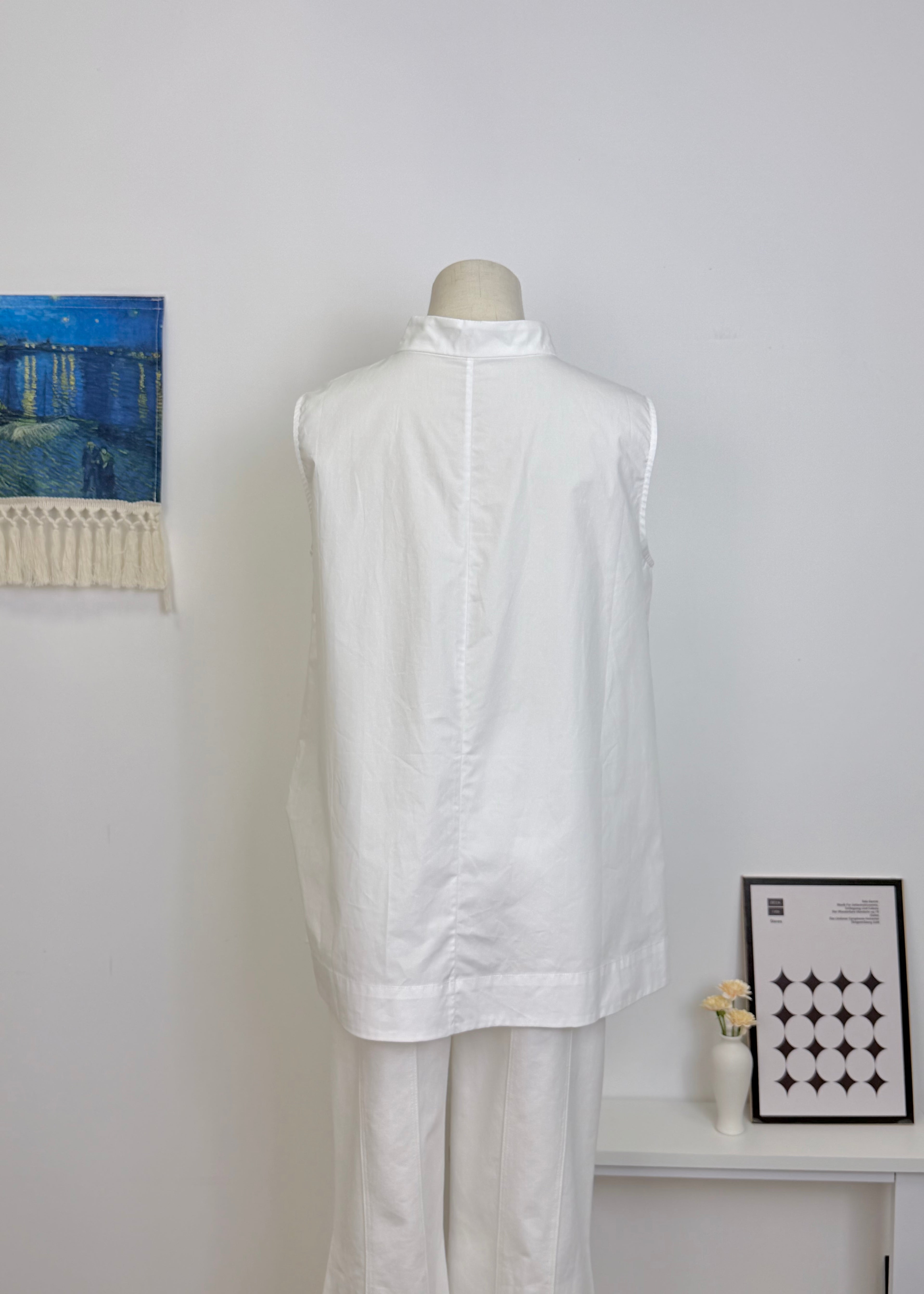 Stand Collar Half Placket Shirt