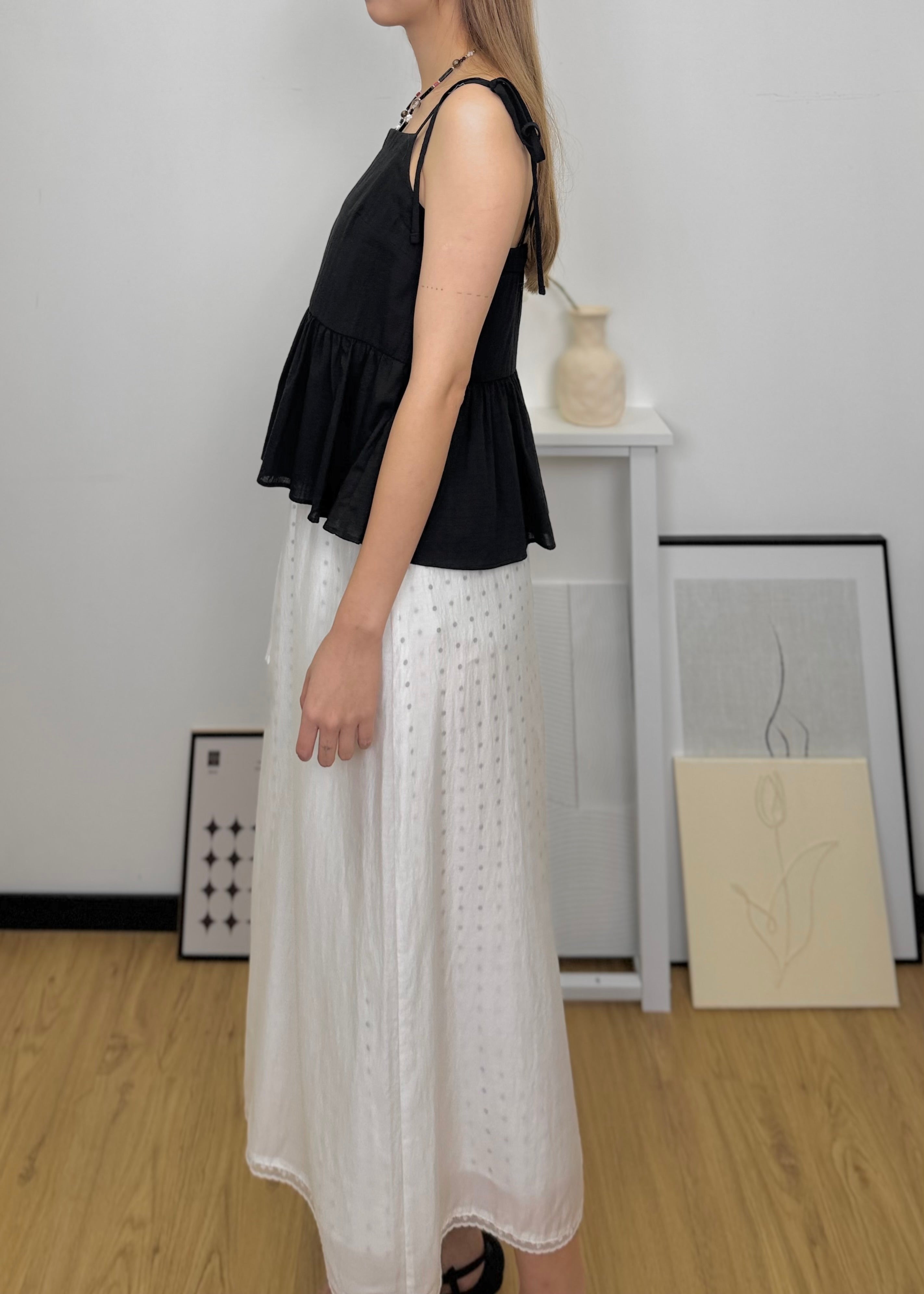 Tie Strap Ruffle Cami Top
