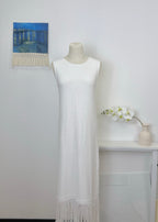 Knit Tassel Hem Midi Dress