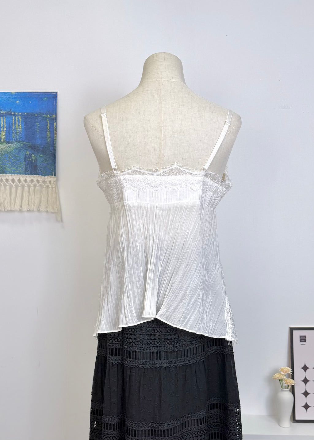 Lace Crinkle Camisole Top