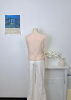 Side Knot Linen Sleeveless Vest