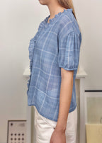 Ruffle Plaid Blouse