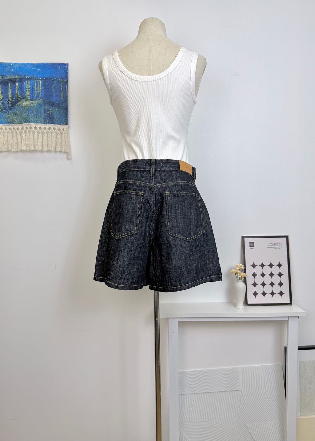 High Waist Straight Denim Shorts