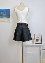High Waist Straight Denim Shorts