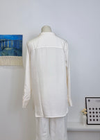 Draped Collar Long Sleeve Shirt