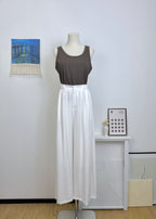 Textured Drape Wide Leg Long Pants