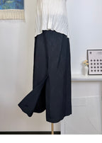 Embossed Floral Pattern Straight Slit Midi Skirt