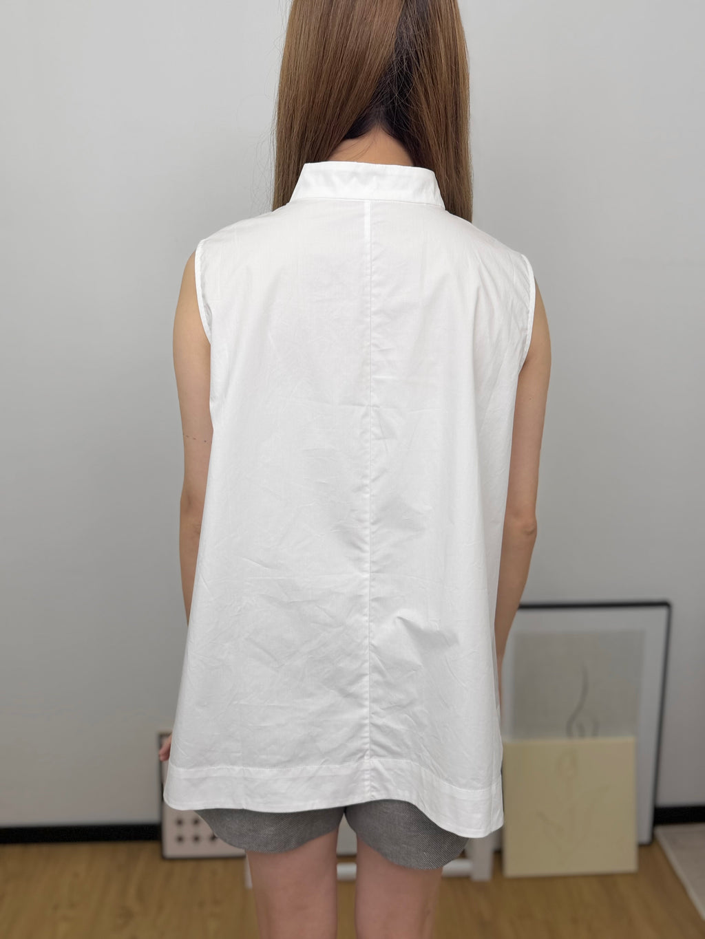 Stand Collar Half Placket Shirt