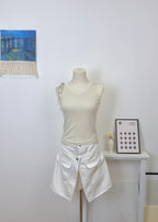 Side Tie Ribbed Tank Top