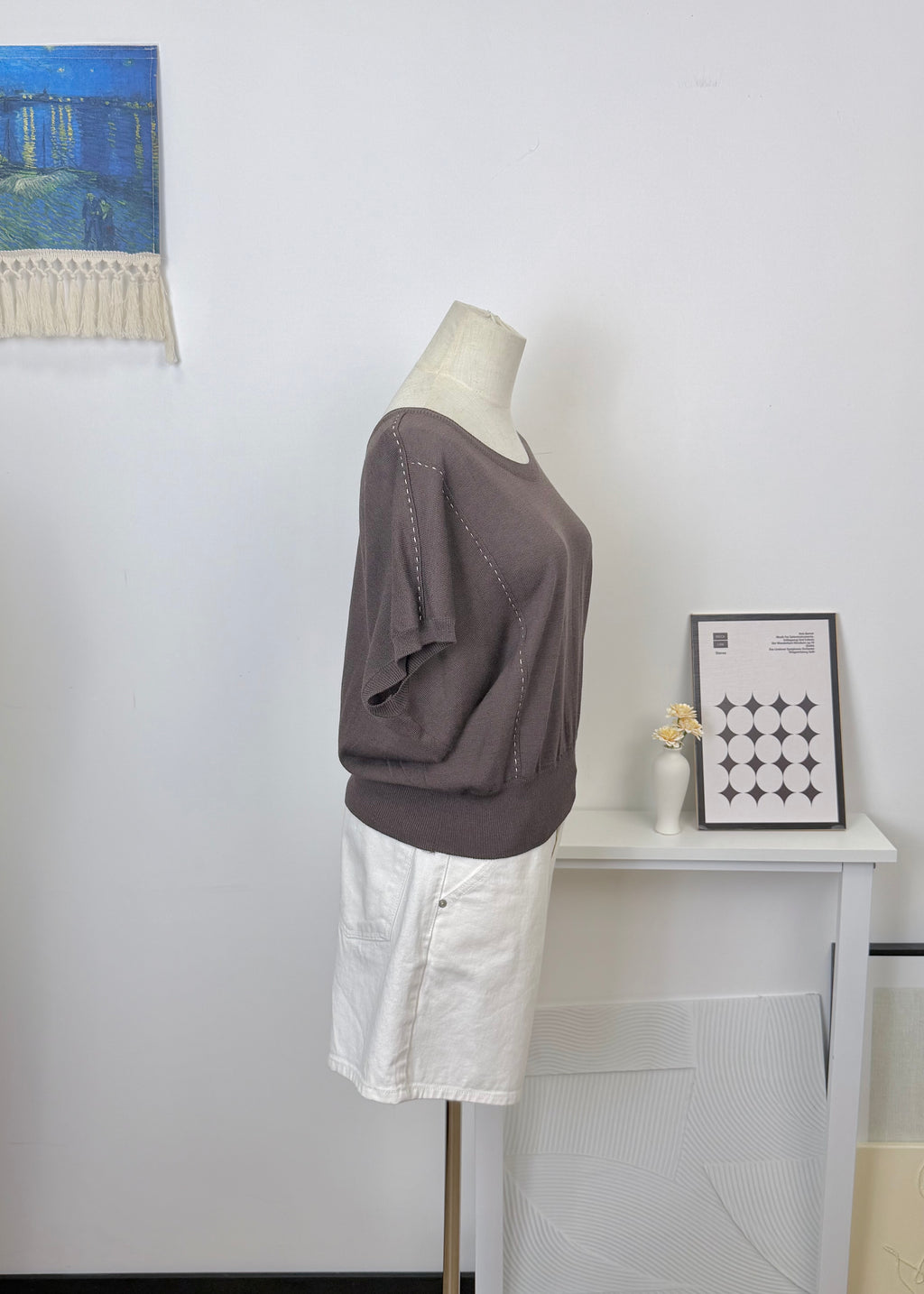 Stitch Batwing Sleeve Knit Vest