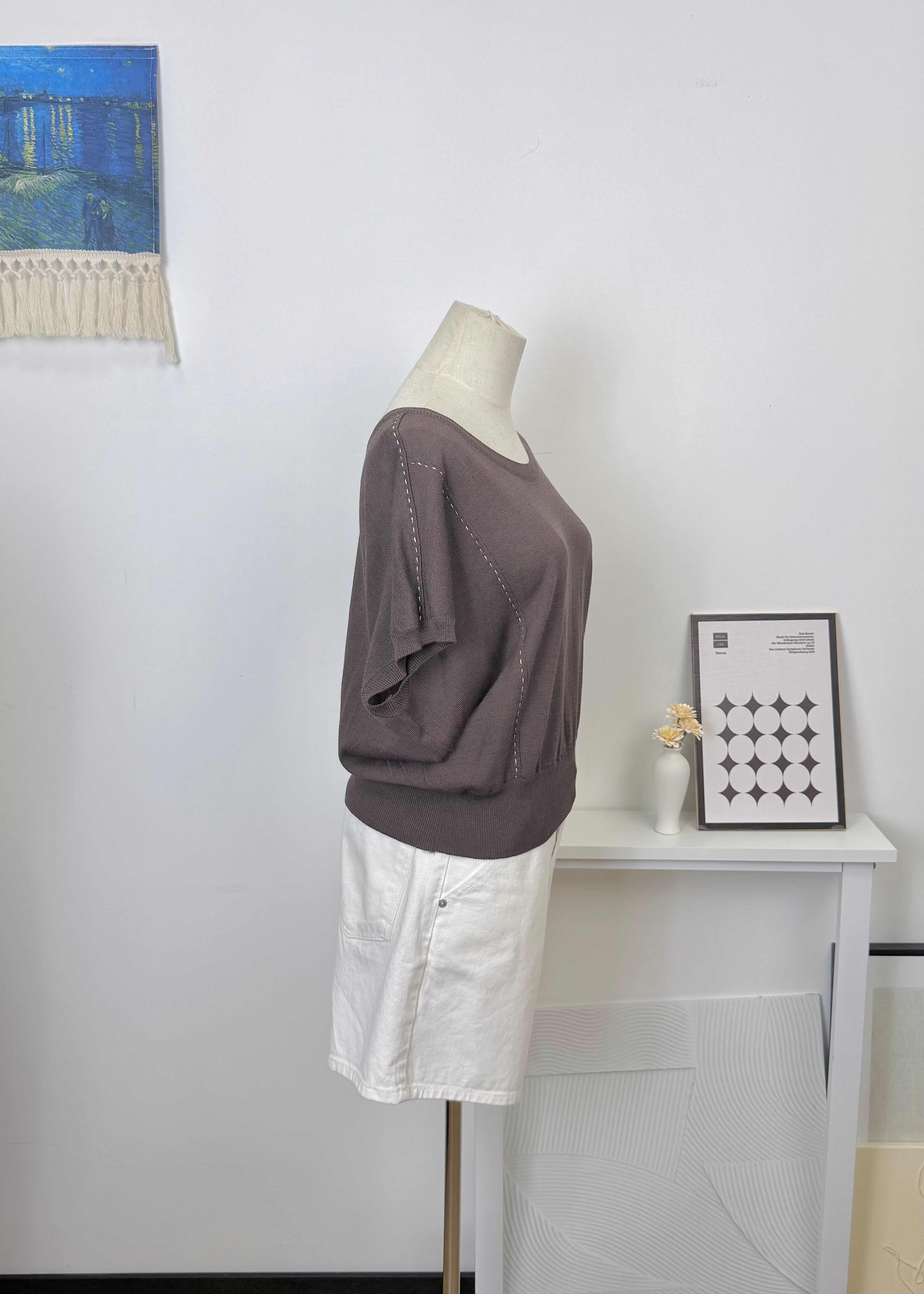 Stitch Batwing Sleeve Knit Vest