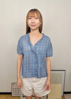 Ruffle Plaid Blouse
