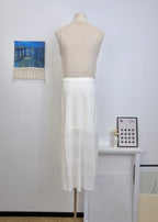 Diamond Hollow Knit Drawstring Summer Midi Dress