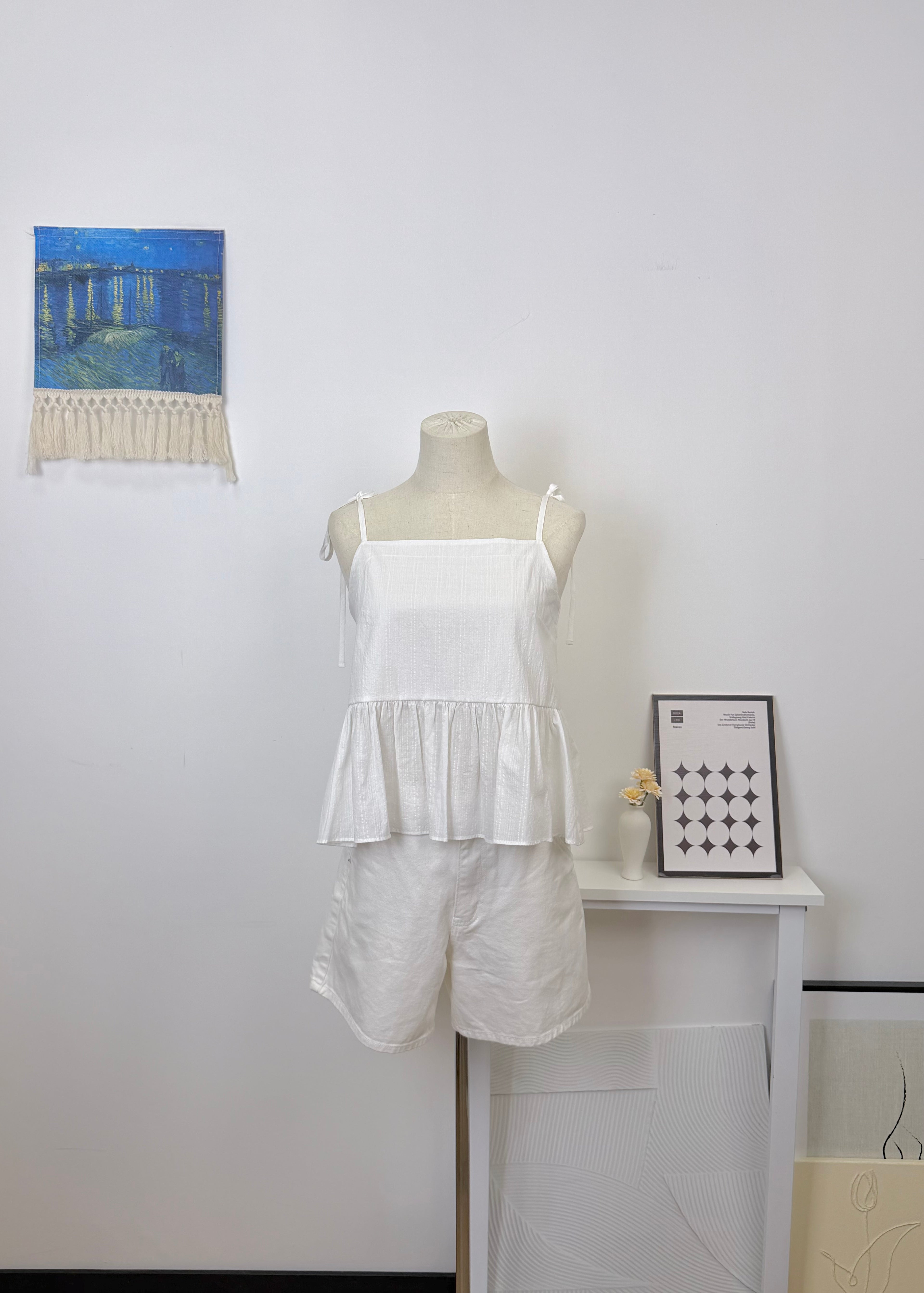 Tie Strap Ruffle Cami Top