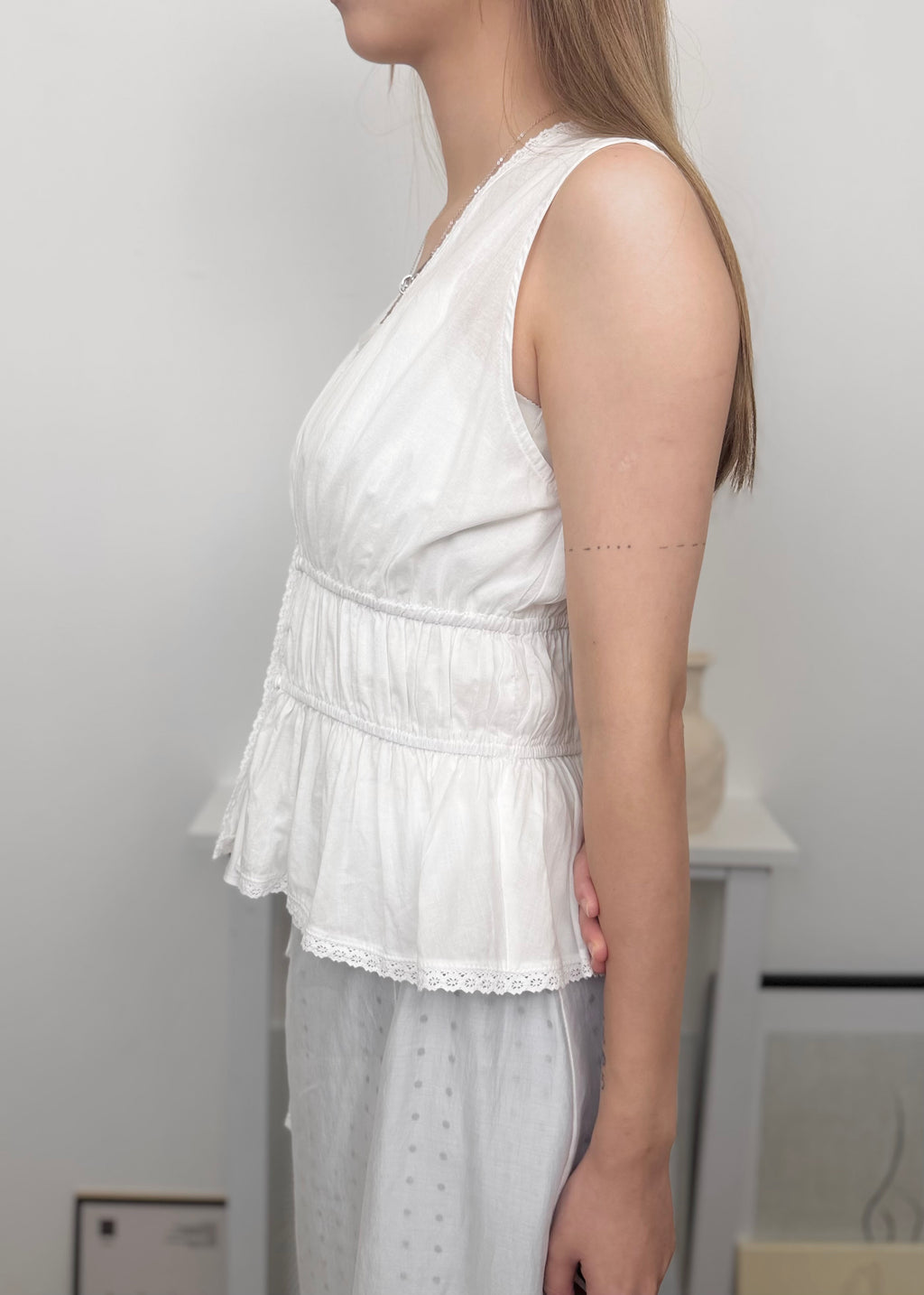 Lace Gathered Vest