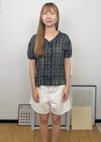 Ruffle Plaid Blouse