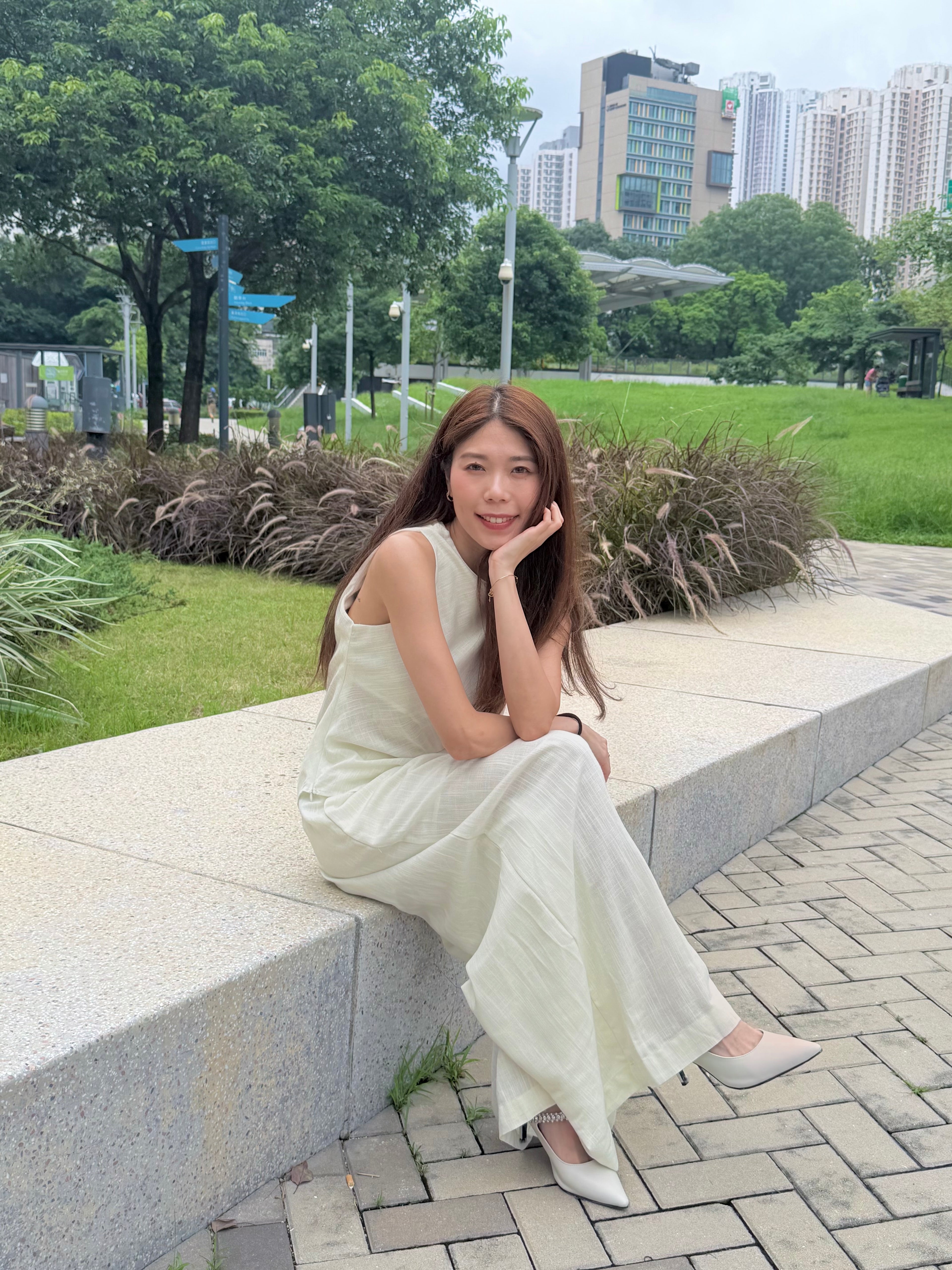 Cotton-linen Bow Two-Piece Set
