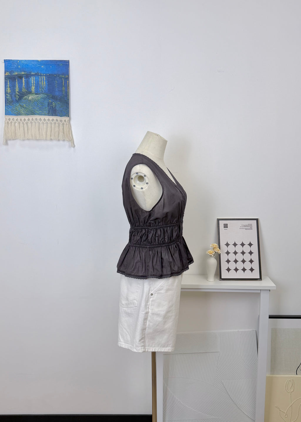 Lace Gathered Vest