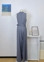 V-Neck Tie Waist Jumpsuit