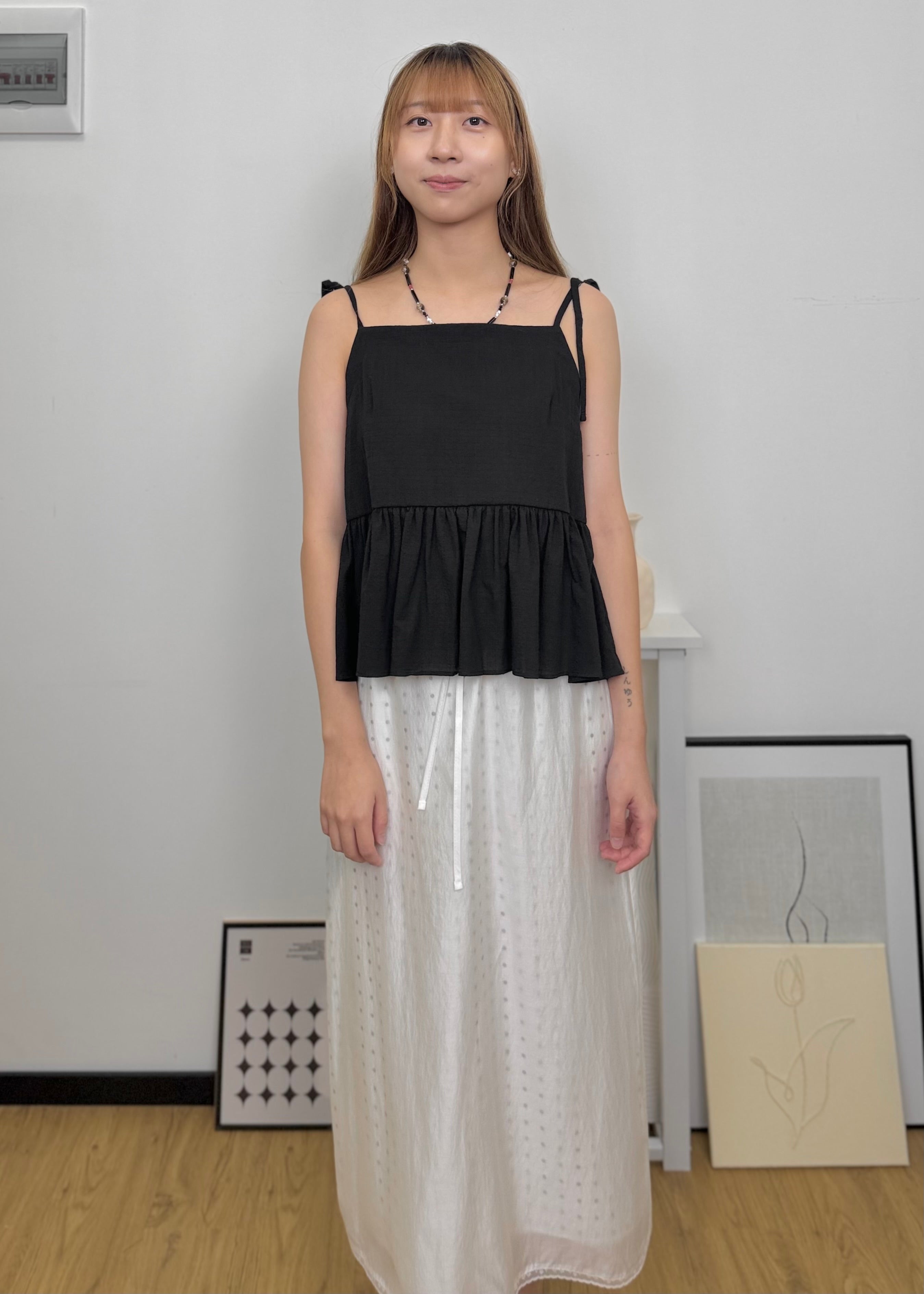 Tie Strap Ruffle Cami Top
