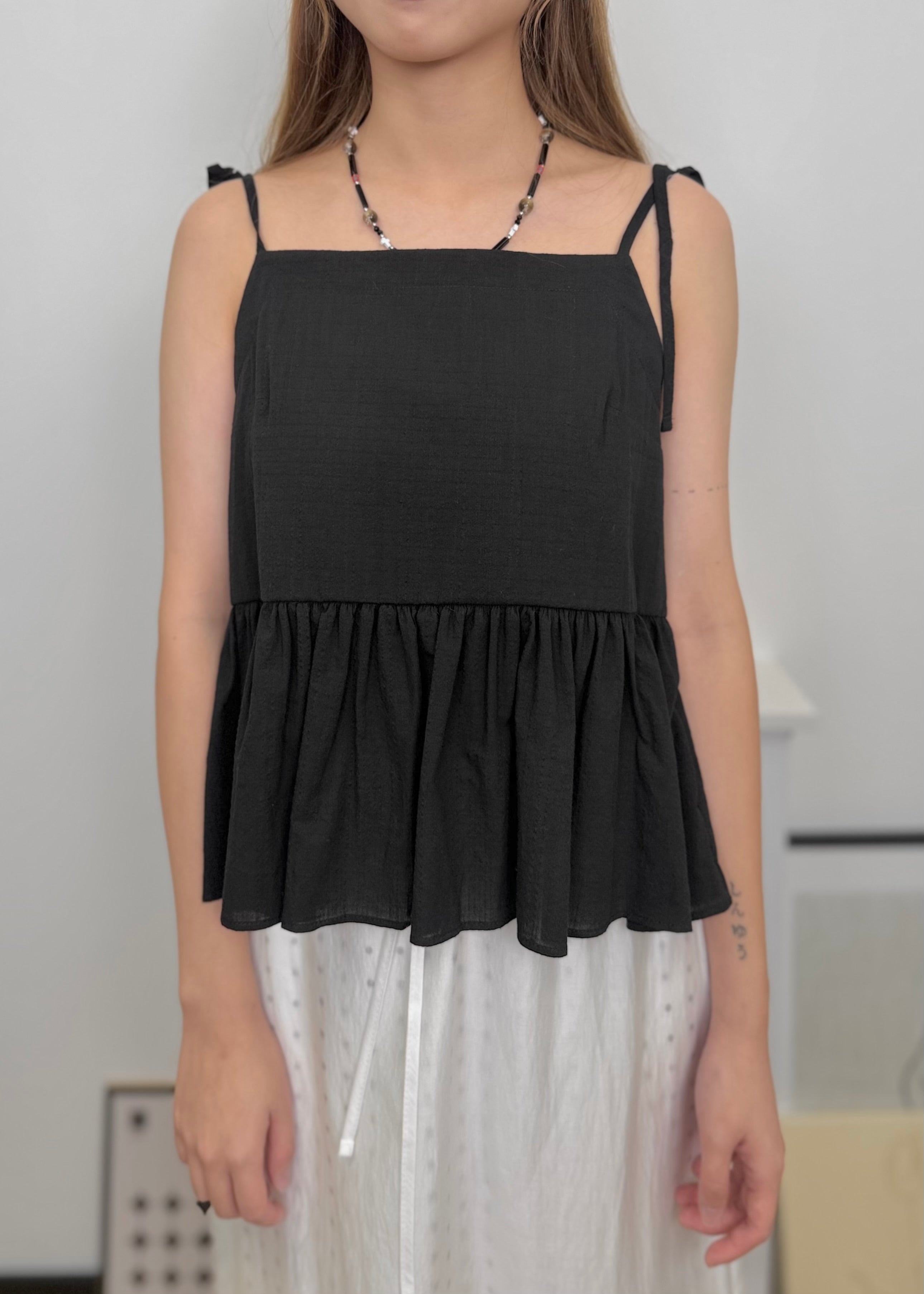 Tie Strap Ruffle Cami Top