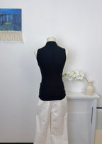 Mock Neck Rib Long Tank Top