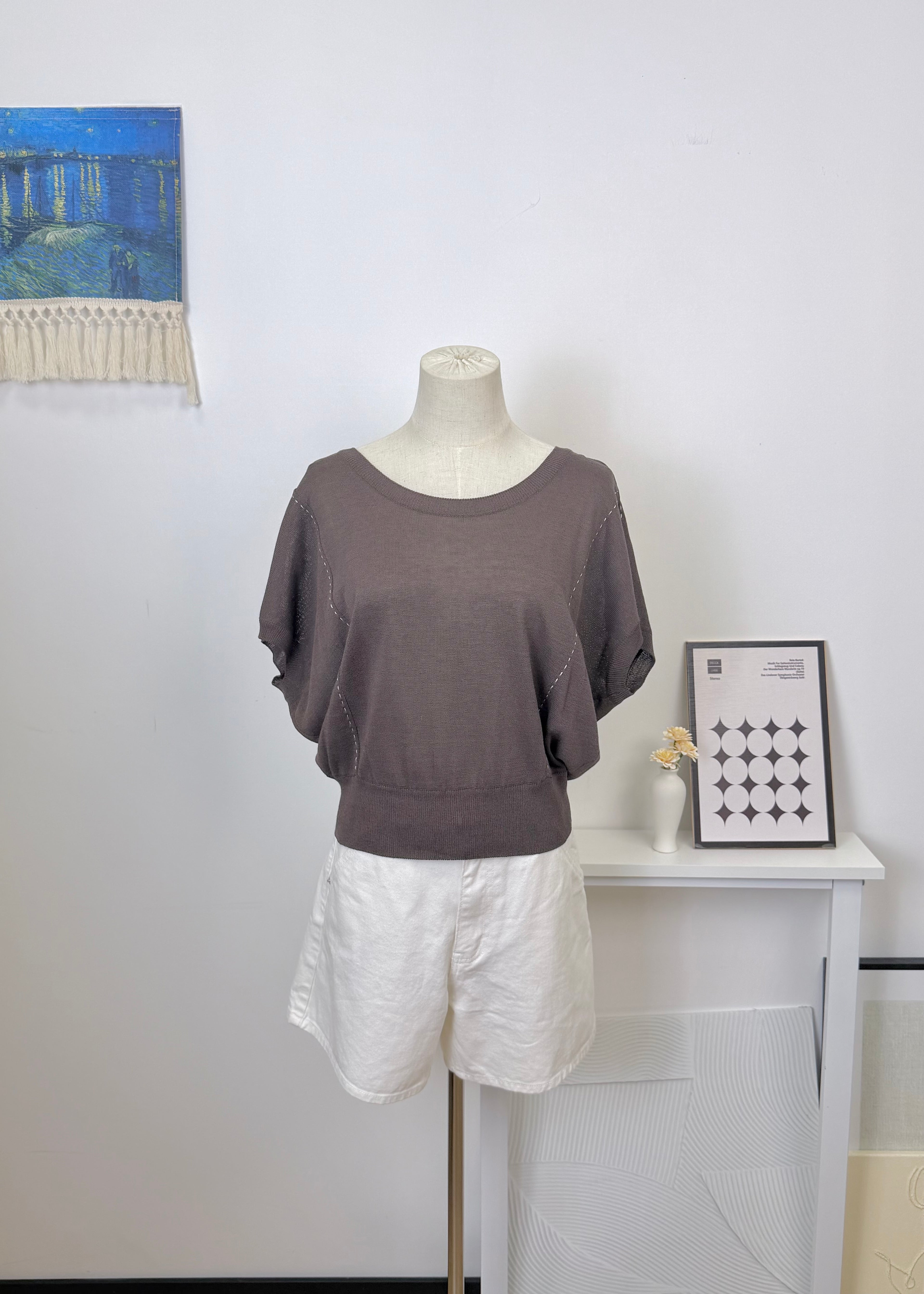 Stitch Batwing Sleeve Knit Vest
