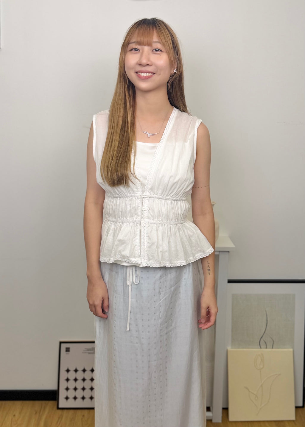 Lace Gathered Vest