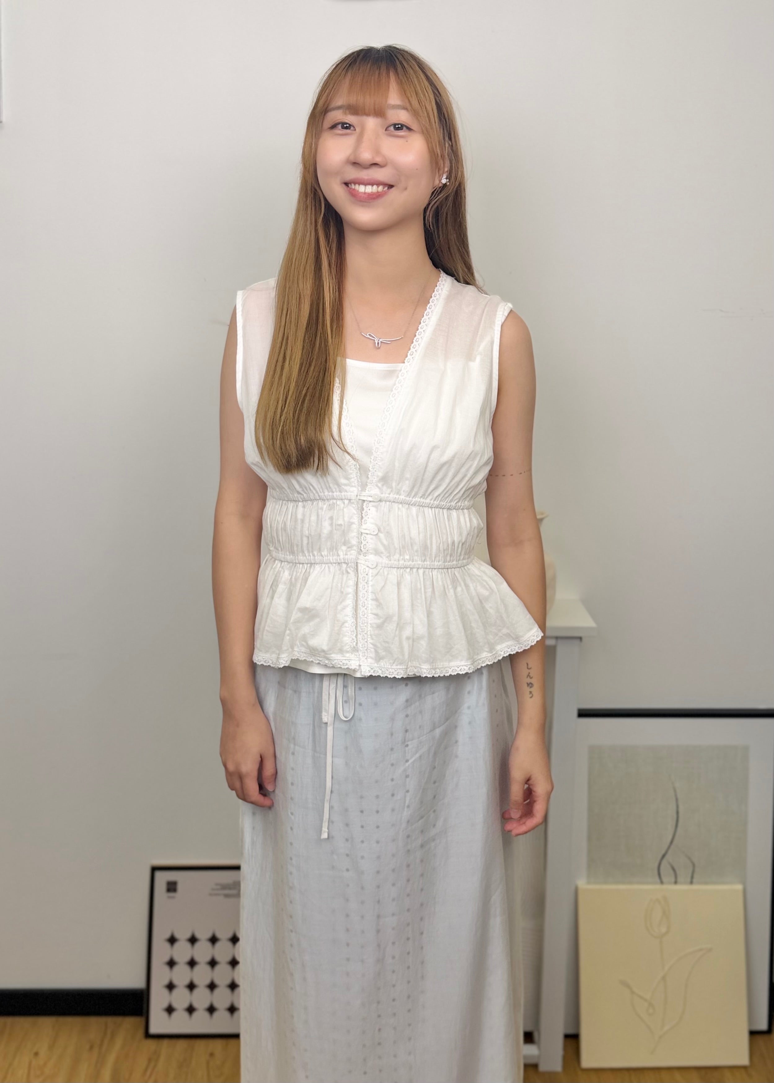 Lace Gathered Vest