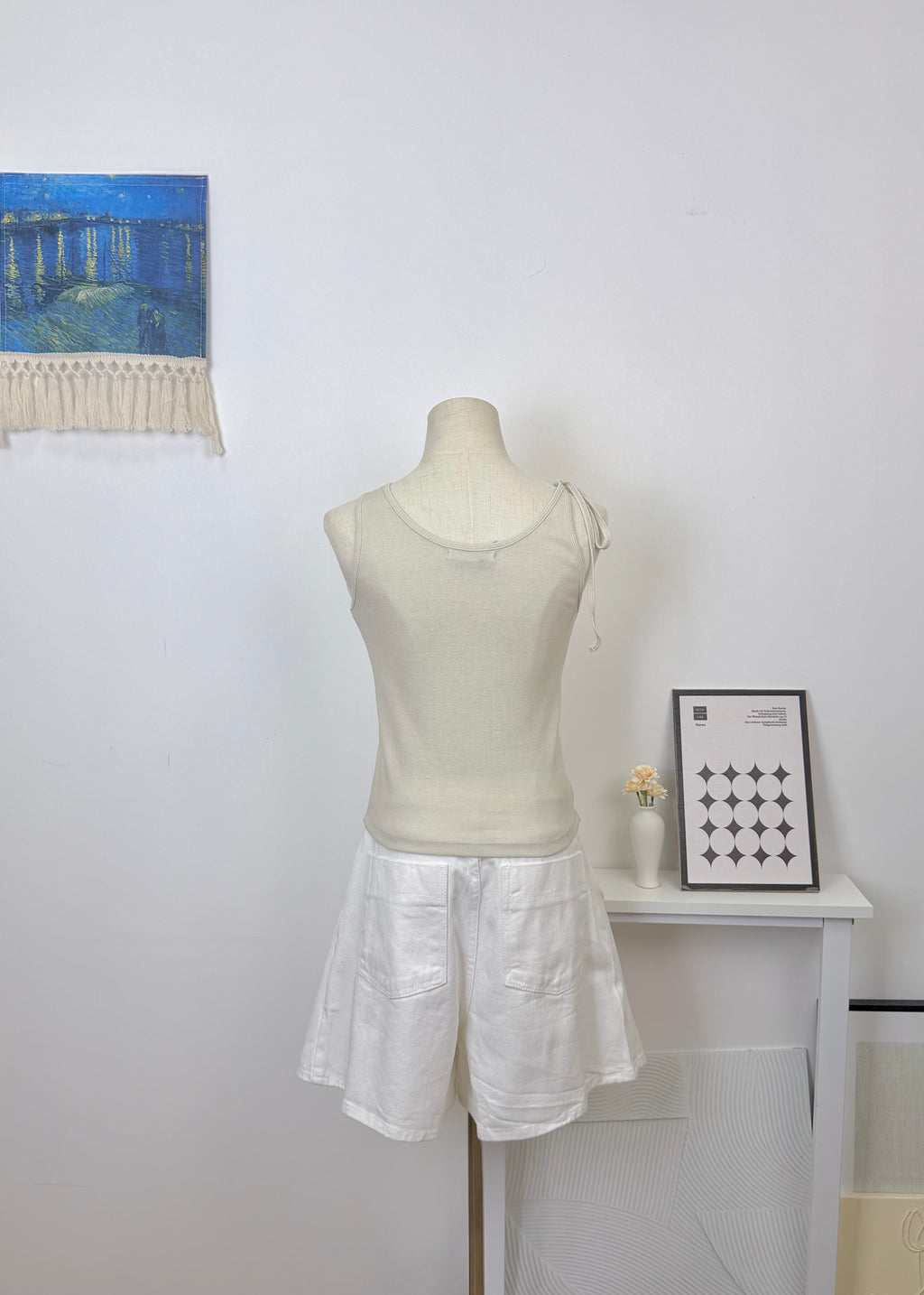 Side Tie Ribbed Tank Top