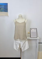Linen Fake Two-Piece Camisole