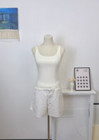 Ruffle Hem Ribbed Tank Top