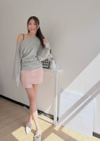 High waist Asymmetrical A-line Skirt