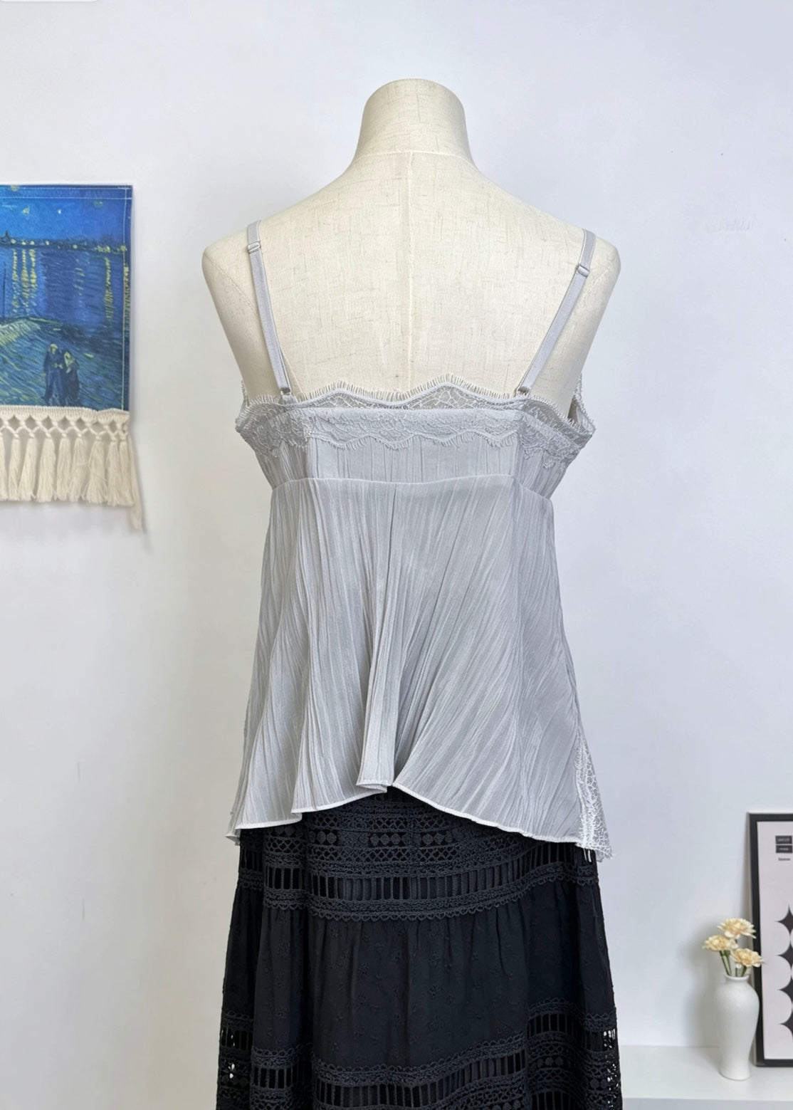 Lace Crinkle Camisole Top