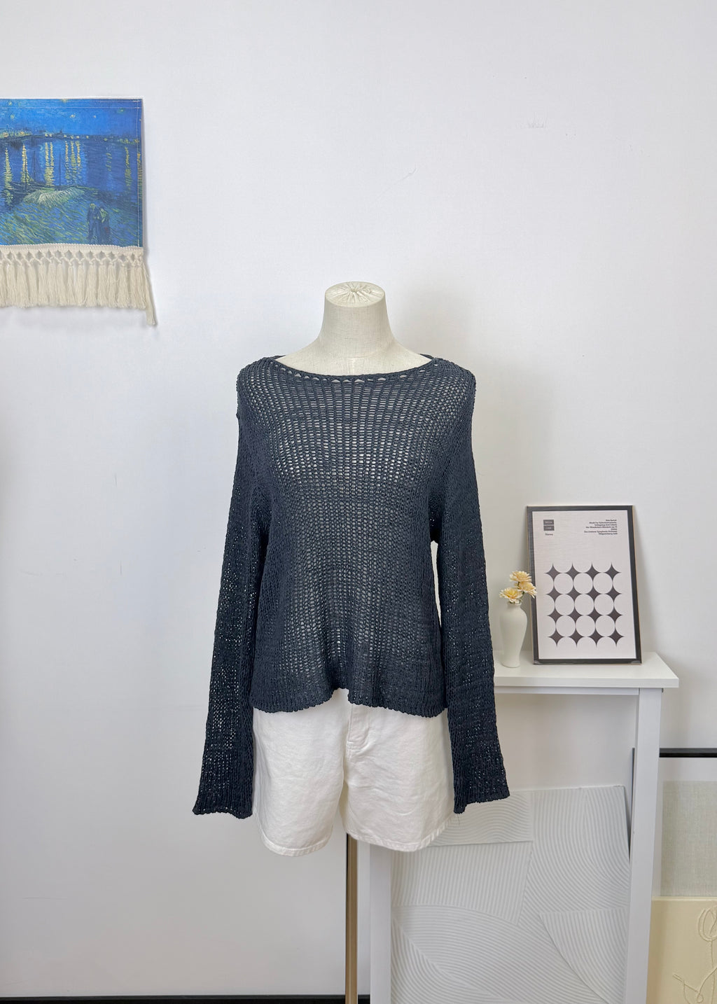 Chunky Hollow Long Sleeve Cover Up